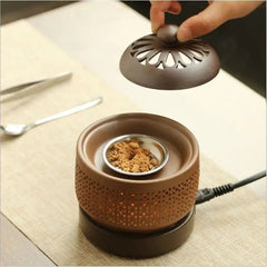 Ceramic Incense Burner with Adjustable Temperature, Aromatherapy & Soft Night Light - Hurbane Home
