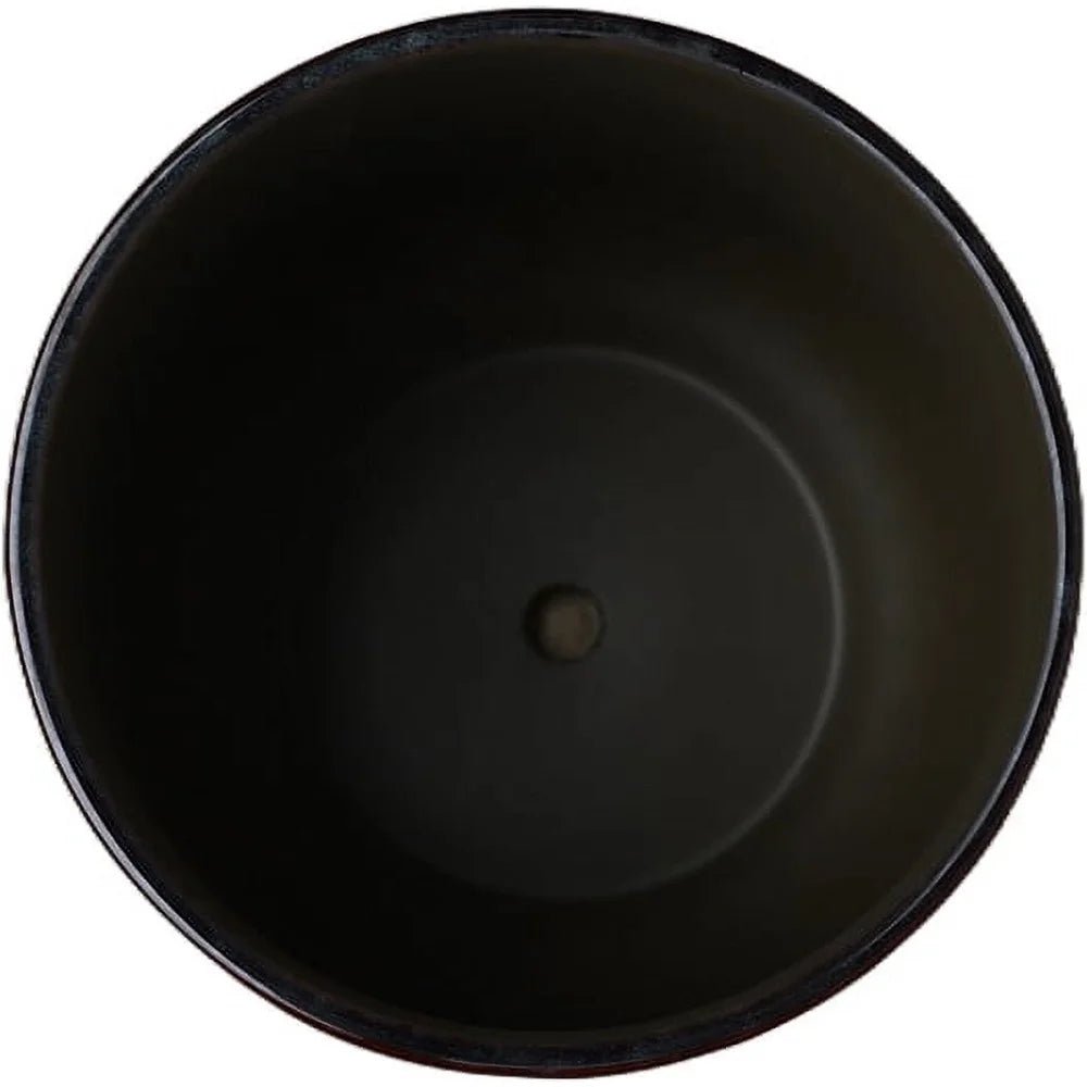 Ceramic Planter – 8 - Inch Textured Taupe Pot with Saucer - Hurbane Home