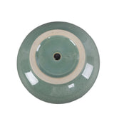 Ceramic Planter – Reactive Glaze Green Pot with Drainage Plug - Hurbane Home