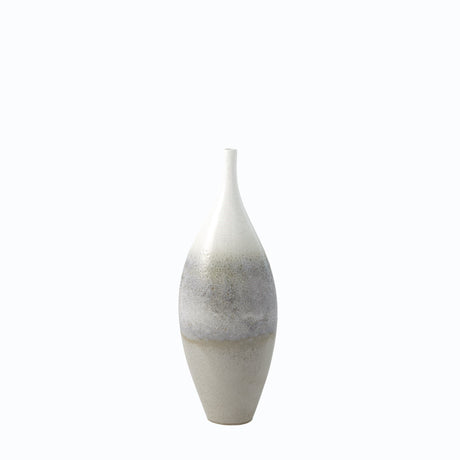 Cream ceramic teardrop vase styled as ceramic vase for living room