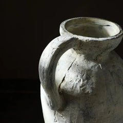 Ceramic Vase – Handmade Distressed Farmhouse Crackle Glaze Centerpiece - Hurbane Home