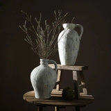 Ceramic Vase – Handmade Distressed Farmhouse Crackle Glaze Centerpiece - Hurbane Home