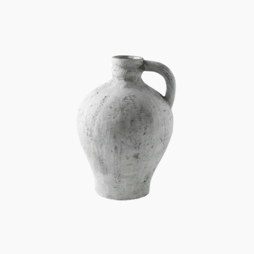Ceramic Vase – Handmade Distressed Farmhouse Crackle Glaze Centerpiece - Hurbane Home