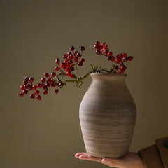 Ceramic Vase – Handmade Rough Clay Pottery Retro Home Decor - Hurbane Home