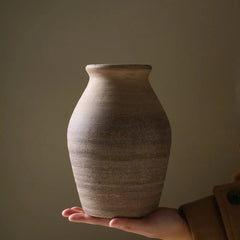 Ceramic Vase – Handmade Rough Clay Pottery Retro Home Decor - Hurbane Home