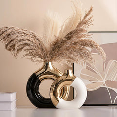 Ceramic Vase – Nordic Luxury Glazed Flower Centerpiece for Modern Tables - Hurbane Home