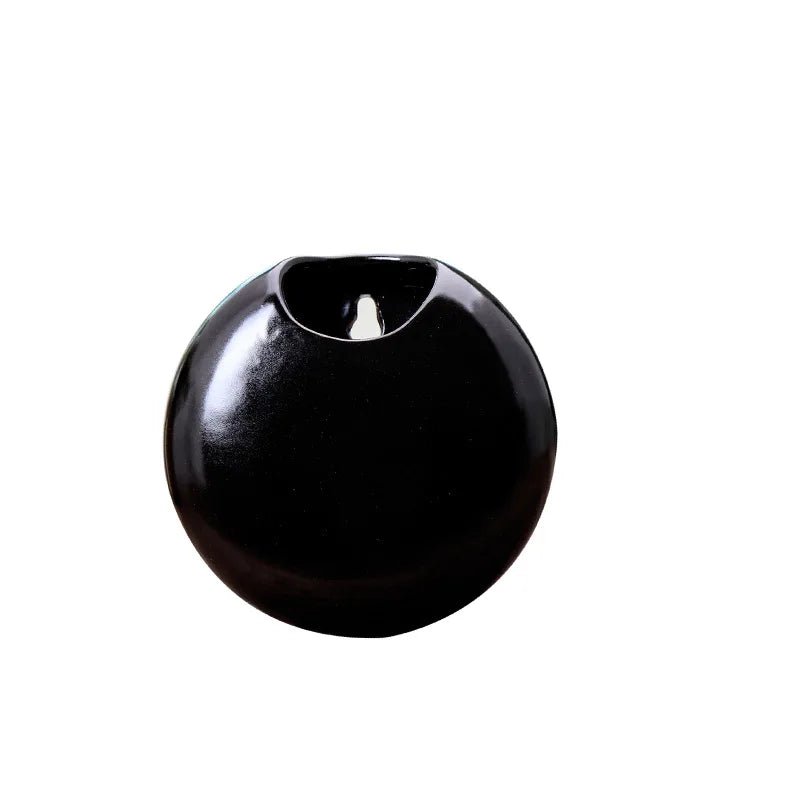 Ceramic Wall Hanging Vase – Porcelain Round Mounted Floral Decor - Hurbane Home