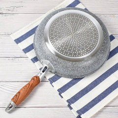 Ceramic Wok Pan – 11 - Inch Stone - Coated Induction Ready Skillet - Hurbane Home