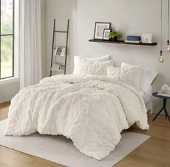 Chenille King Comforter - Elegant Gray Puff Quilt for Luxurious Bedding - Puff Quilt Comforter - Hurbane Home