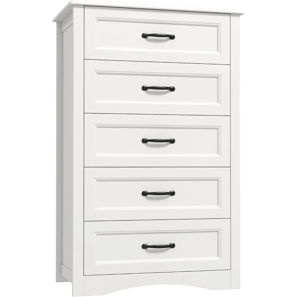 Chest of Drawers - Tall 5 Drawer Wood Dresser for Stylish Storage - Hurbane Home