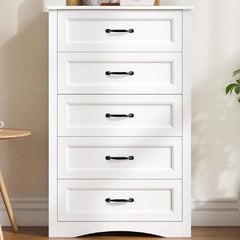 Chest of Drawers - Tall 5 Drawer Wood Dresser for Stylish Storage - Hurbane Home