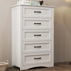 Chest of Drawers - Tall 5 Drawer Wood Dresser for Stylish Storage - Hurbane Home
