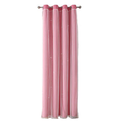 Childrens Curtains – Romantic Star Sheer Double - Layer Window Drapes - Hurbane Home