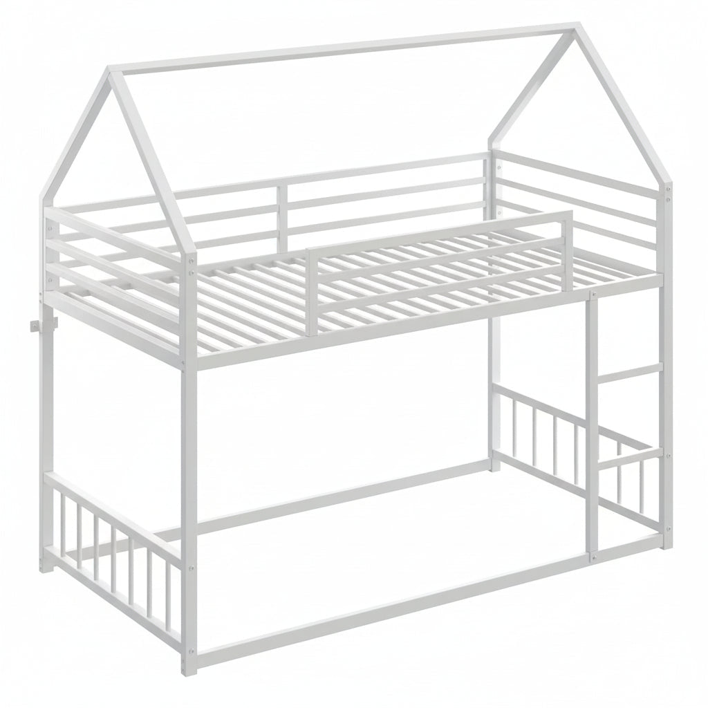Children's Twin Bed Frame with Ladder - Durable Design for Safety & Comfort - Kids Twin Bed Frame - Hurbane Home