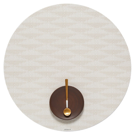 Chilewich Arrow Round Vinyl Placemat Set of 4 Indoor Outdoor