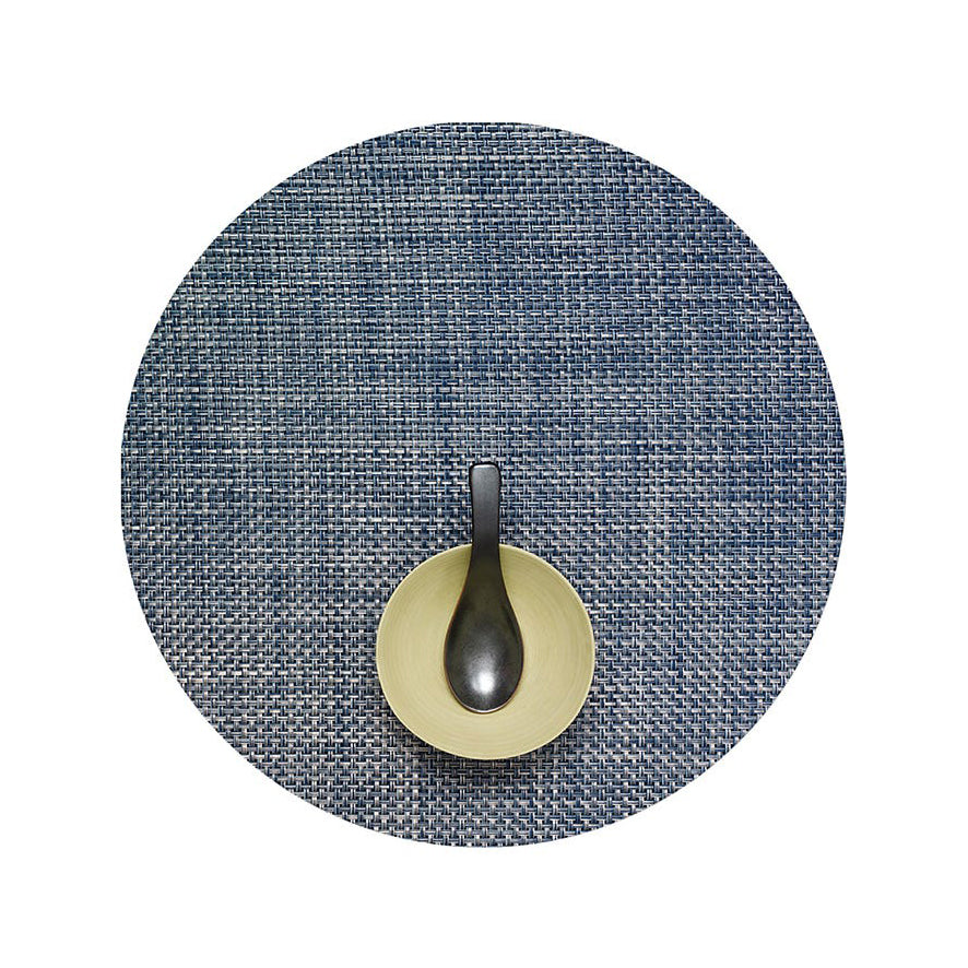 Chilewich Basketweave Round Vinyl Placemats Set of Four