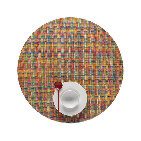 Chilewich Mini Basketweave Round Placemats Set of Four Vinyl