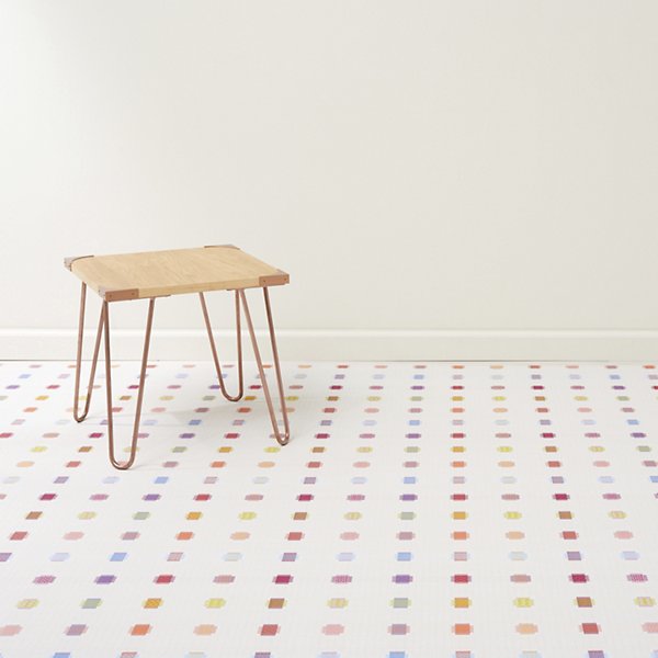 chilewich woven floor mat with sampler pattern