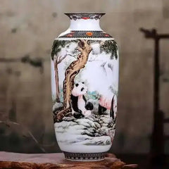 Chinese Blue - White Ceramic Vase - Tall, Elegant Decor Piece for Home - Tall Ceramic Vase - Hurbane Home