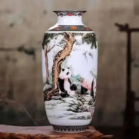 Chinese Blue - White Ceramic Vase - Tall, Elegant Decor Piece for Home - Tall Ceramic Vase - Hurbane Home