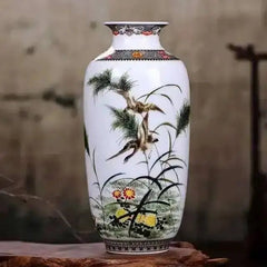 Chinese Blue - White Ceramic Vase - Tall, Elegant Decor Piece for Home - Tall Ceramic Vase - Hurbane Home