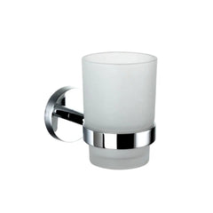 Chrome Toothbrush Holder with Cup - Stylish Wall Mount for Organized Bathroom - Wall Mounted Toothbrush Holder - Hurbane Home