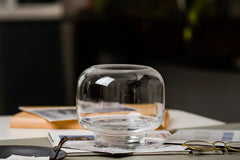 Circular Glass Vase for Elegant Flower Arrangement - Unique Home Decor Piece - round glass vase - Hurbane Home
