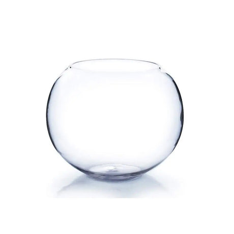 Clear Glass Bowl Vase - Elegant Centerpiece for Floral Displays - round glass vase - Hurbane Home
