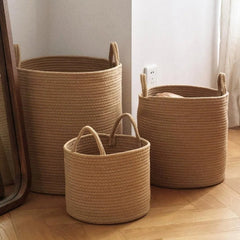 Clothes Basket Organizer - Woven Storage for Laundry and Closet Essentials - Wooven Storage Baskets - Hurbane Home