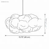 Cloud pendant light dimensions diagram - 40 cm width, 20 cm height
