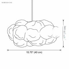 Cloud pendant light dimensions diagram - 40 cm width, 20 cm height