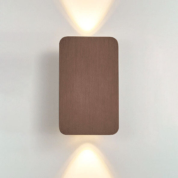Coffee finish option of the rectangular up and down wall sconce