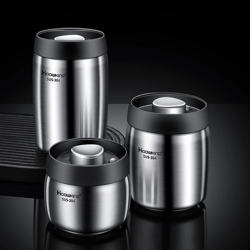 Coffee Bean Jar – Vacuum Sealed Coffee Canister for Fresh Airtight Storage - Hurbane Home
