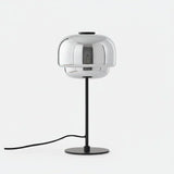 Fifth colourway of the domed glass table lamp on a round base