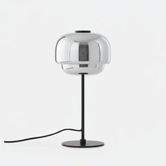 Fifth colourway of the domed glass table lamp on a round base