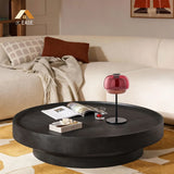 Colored glass domed lamp shade glowing on a slim metal table lamp