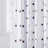Colorful Embroidered Curtains – Sheer Voile Panel for Light - Filled Window - Hurbane Home
