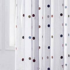 Colorful Embroidered Curtains – Sheer Voile Panel for Light - Filled Window - Hurbane Home