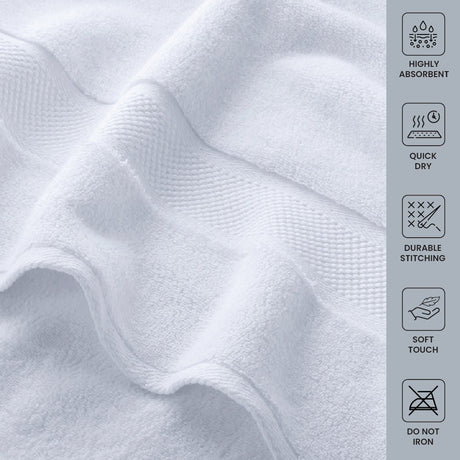 Commercial Grade White Washcloths - 24 Pack, 100% Cotton, 550 GSM, Durable - Towels - Hurbane Home