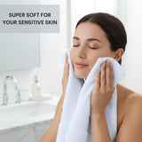 Commercial Grade White Washcloths - 24 Pack, 100% Cotton, 550 GSM, Durable - Towels - Hurbane Home