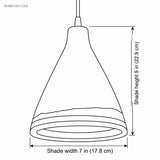Line drawing of the shade, 7 in wide and 9 in high
