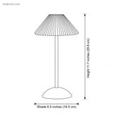 Line diagram giving lamp height 11.7 inches and shade 6.5 inches wide