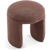 Contemporary Upholstered Stool – Teddy Fabric Round Ottoman Seat - Pouf Stool Ottoman - Hurbane Home