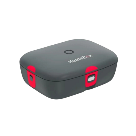 battery operated heated lunch box warming meal on office desk