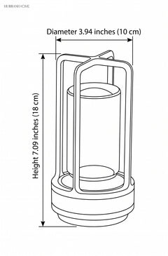 Line drawing of the lamp marked 3.94 inches in diameter and 7.09 inches high