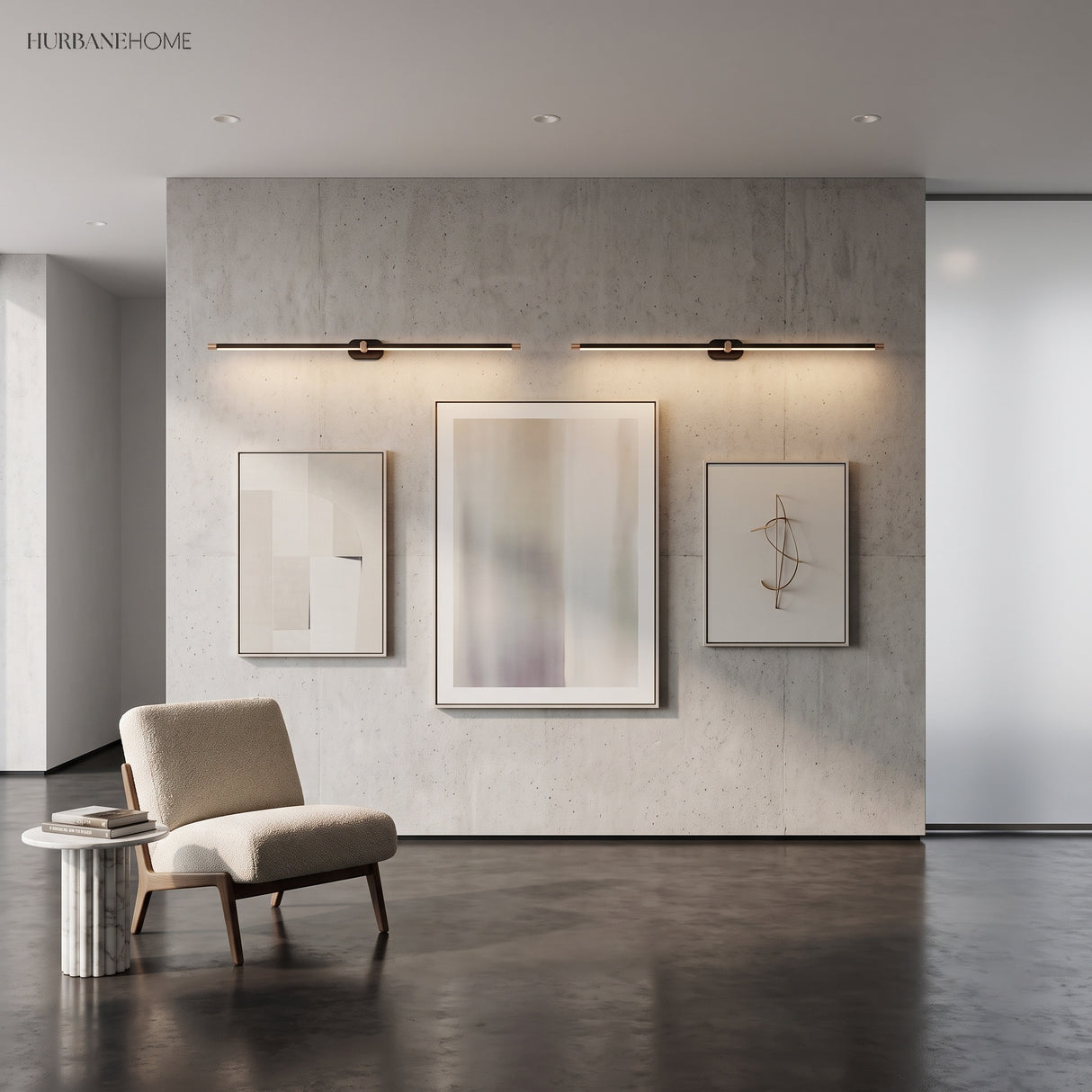 Cordless rechargeable linear LED wall sconce alternative angle view 1