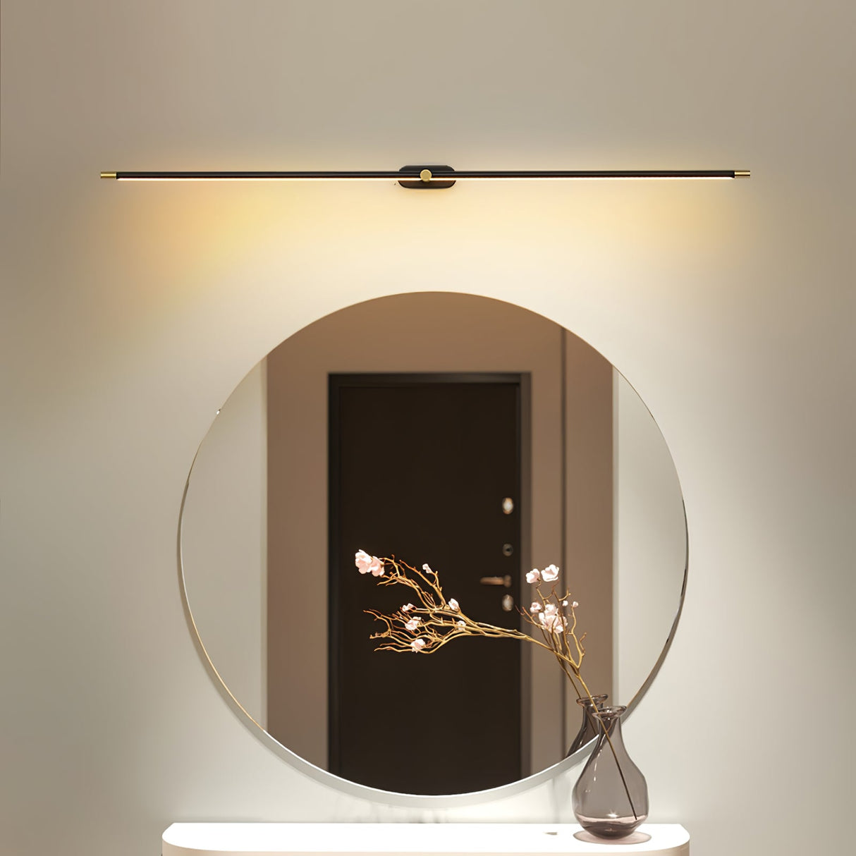 Cordless rechargeable linear LED wall sconce alternative angle view 49
