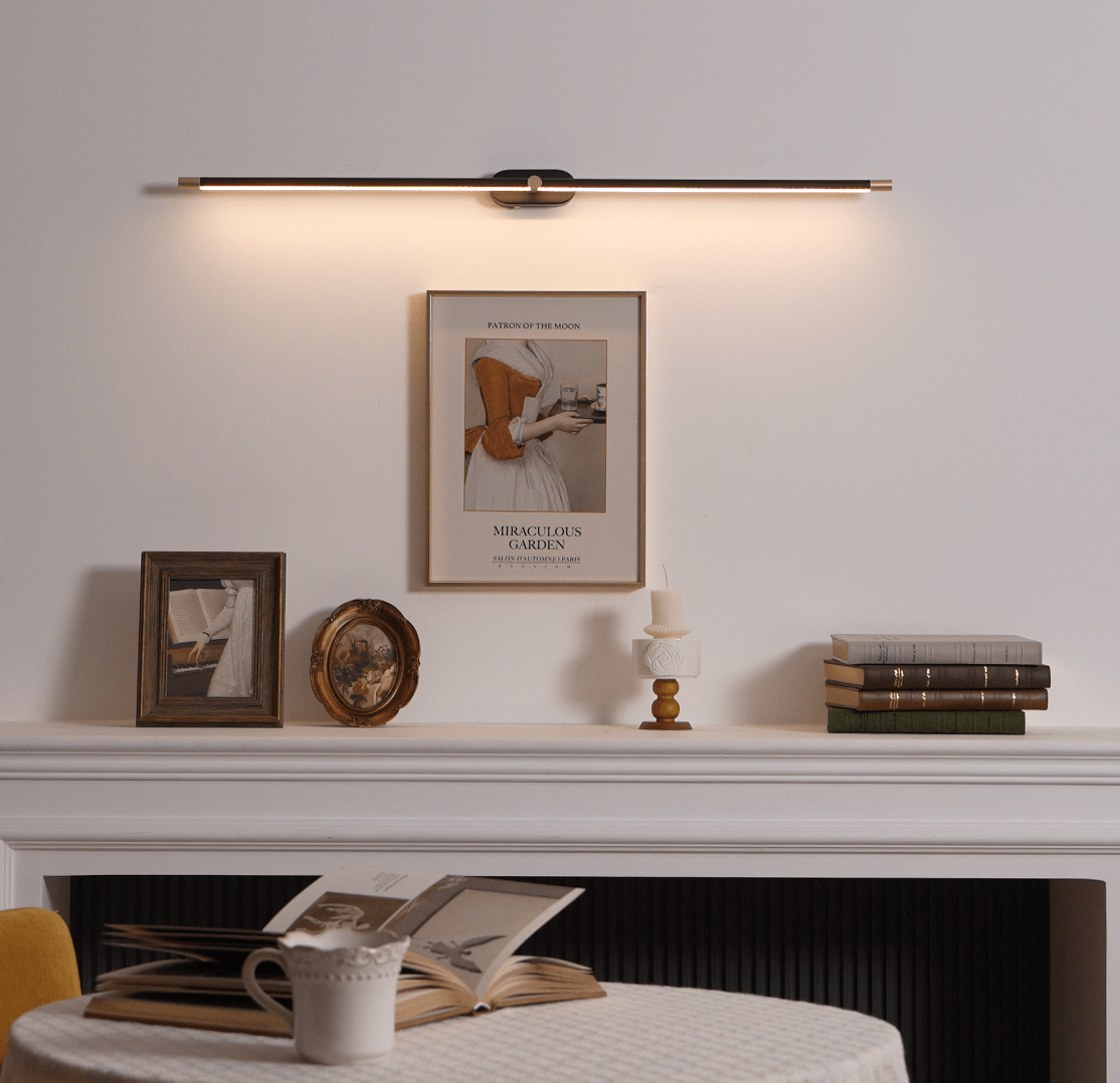 Cordless rechargeable linear LED wall sconce close detail view 62