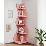 Corner Small Bookcase – 5 - Tier Modern Storage Shelf Rack - Hurbane Home