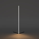 Close-up of the corner floor lamp upright and integrated LED strip detail
